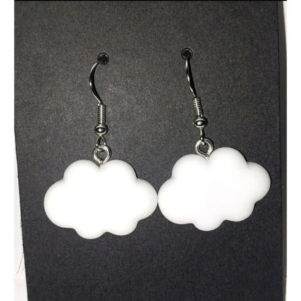Hand CRAFTED White Cloud earrings